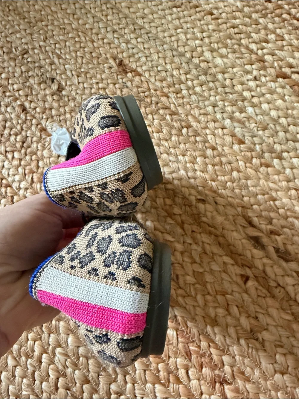 Rothy’s size 2 Leopard Print Slip-On Shoes in Beige and Black